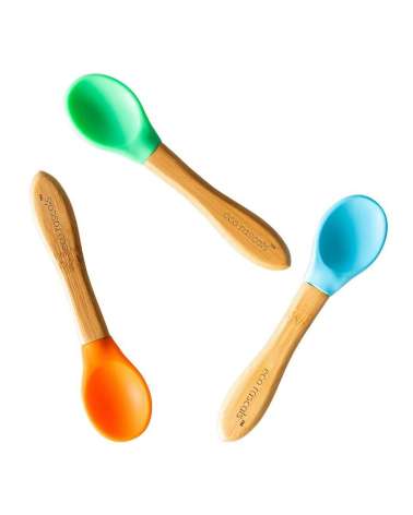 Pack 3 cucharas bambú Azul-Verde-Naranja